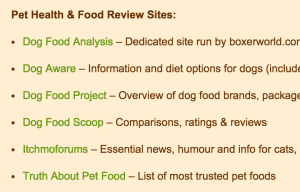 Page with content links to third party resource sites